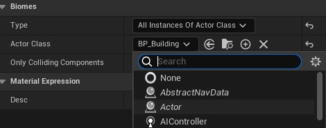 Biomes Bounds Texture Actor List Params