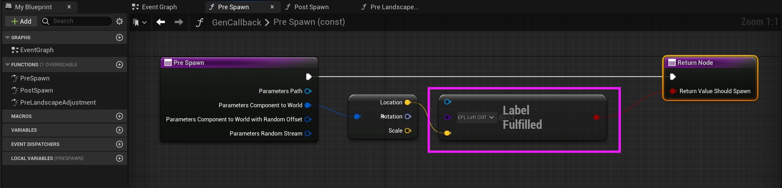 Generation Callback Accessing Labels