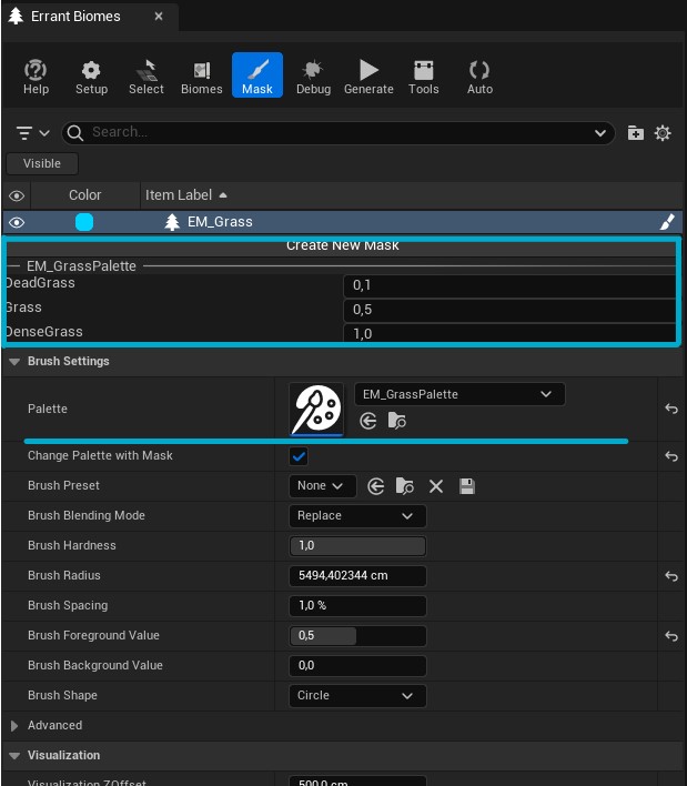 Image showing mask palette