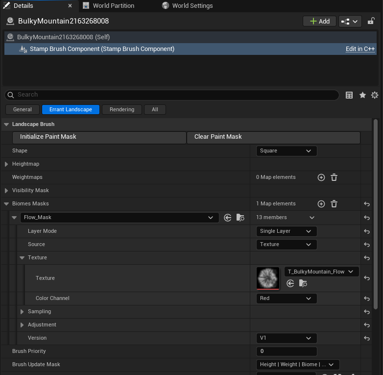 Selecting Biomes Mask in Landscape